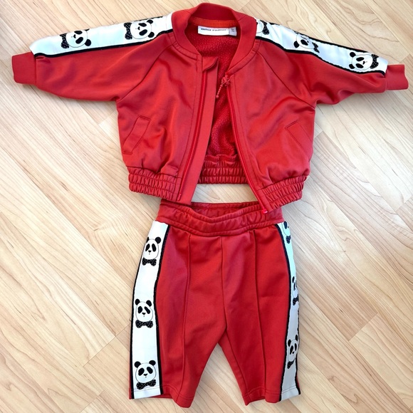 Mini Rodini panda red track suit 3m (56-62)